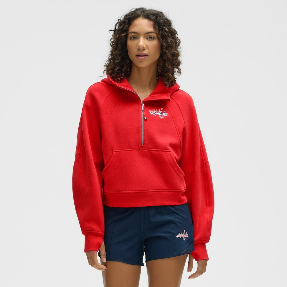 NHL True Red|True Red Washington Capitals lululemon Women's Scuba Oversized Half-Zip Hoodie