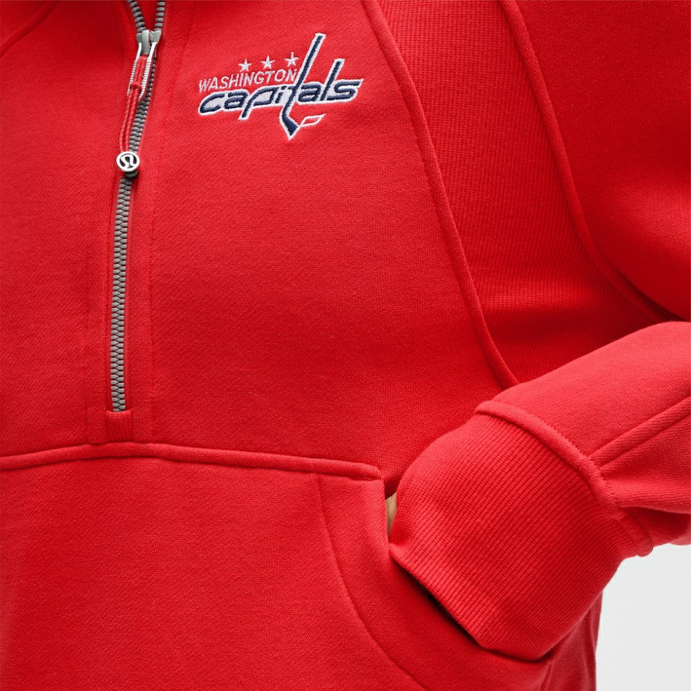 NHL True Red|True Red Washington Capitals lululemon Women's Scuba Oversized Half-Zip Hoodie
