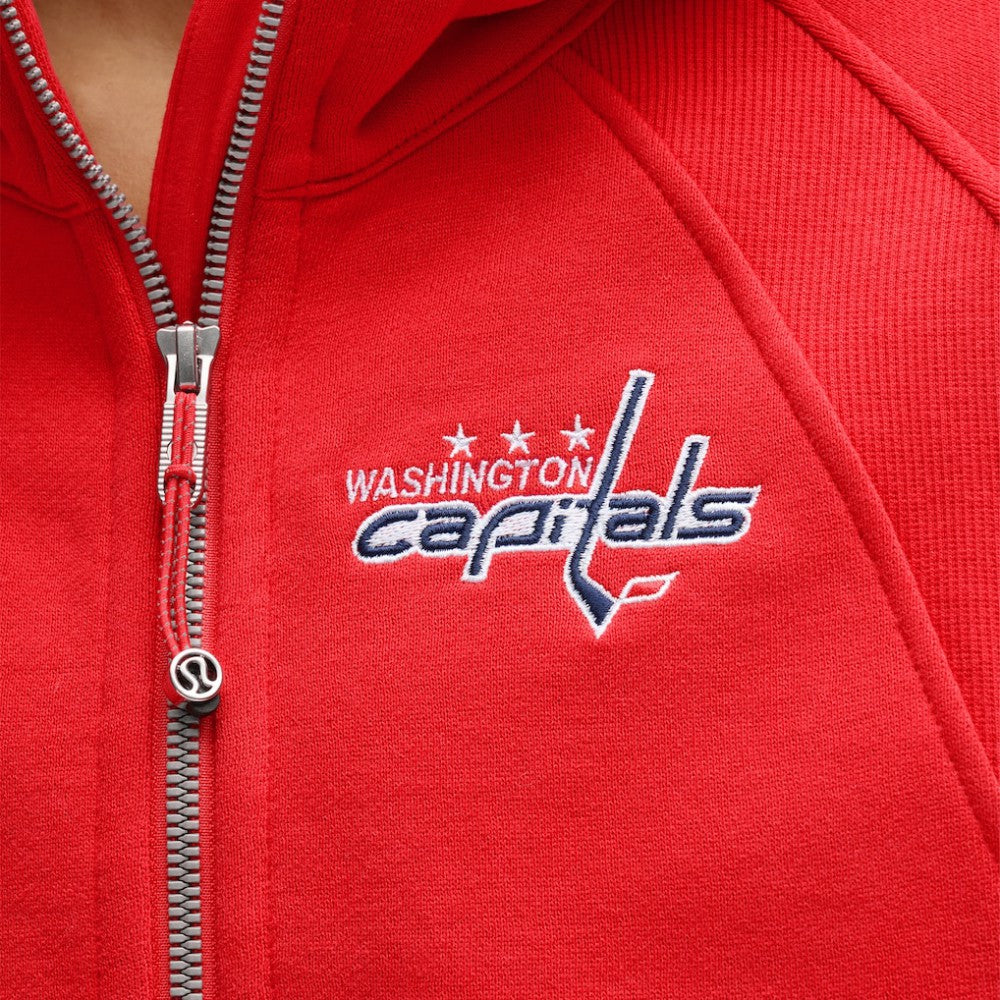 NHL True Red|True Red Washington Capitals lululemon Women's Scuba Oversized Half-Zip Hoodie