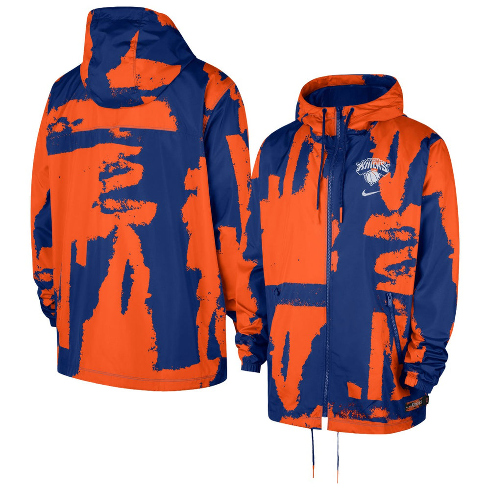 NBA New York Knicks Courtside Club Premium Woven Full-Zip Hooded Jacket