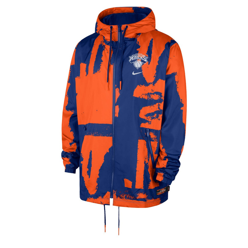 NBA New York Knicks Courtside Club Premium Woven Full-Zip Hooded Jacket