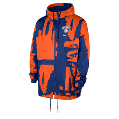 NBA New York Knicks Courtside Club Premium Woven Full-Zip Hooded Jacket