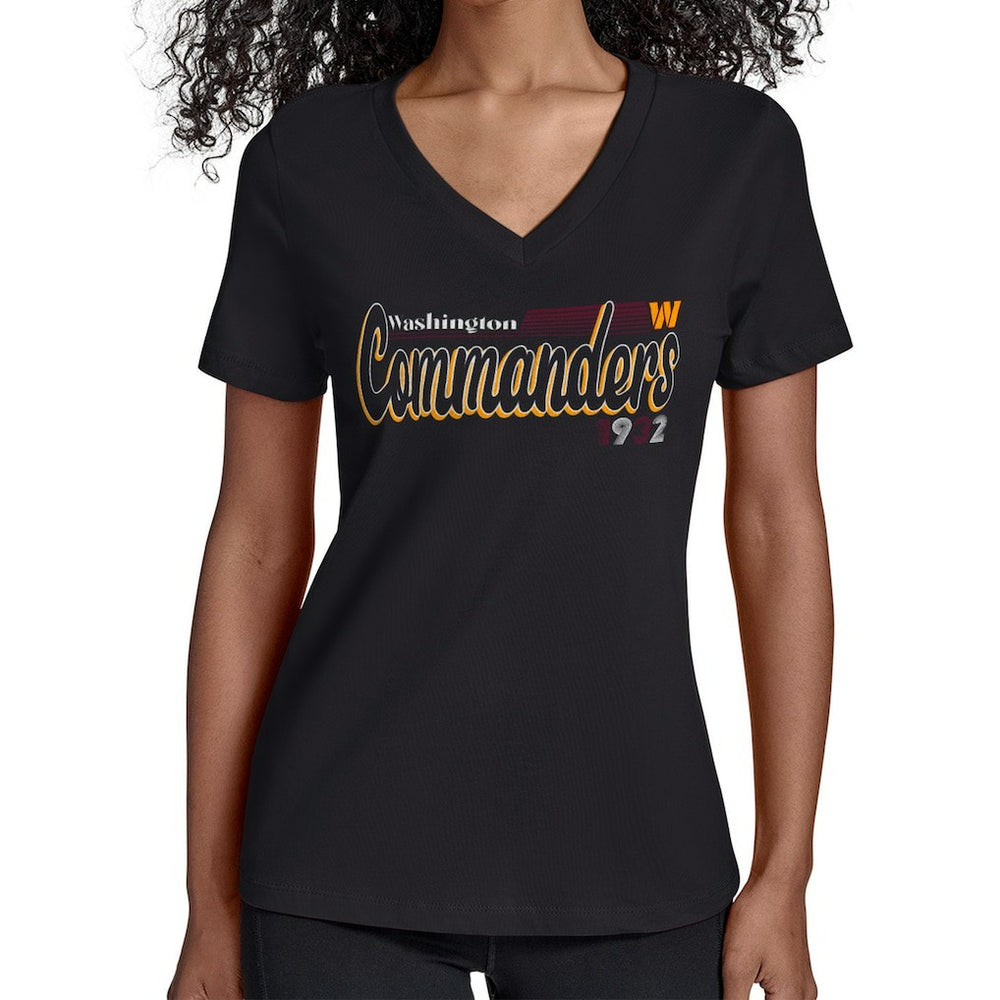 Starter Women's Groovy Script V-Neck T-Shirt - Washington Commanders