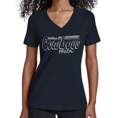 Starter Women's Groovy Script V-Neck T-Shirt - Dallas Cowboys