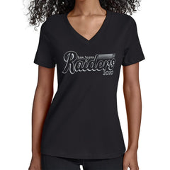 Starter Women's Groovy Script V-Neck T-Shirt - Las Vegas Raiders