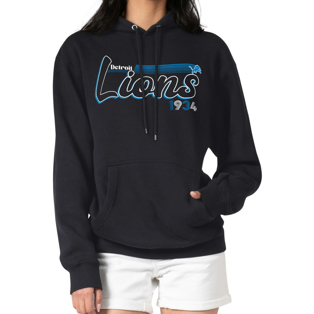 Starter Women's Groovy Script Pullover Hoodie - Detroit Lions