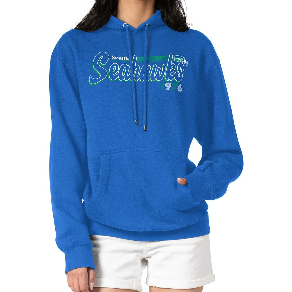 Starter Women's Throwback Groovy Script Pullover Hoodie - Seattle Seahawks