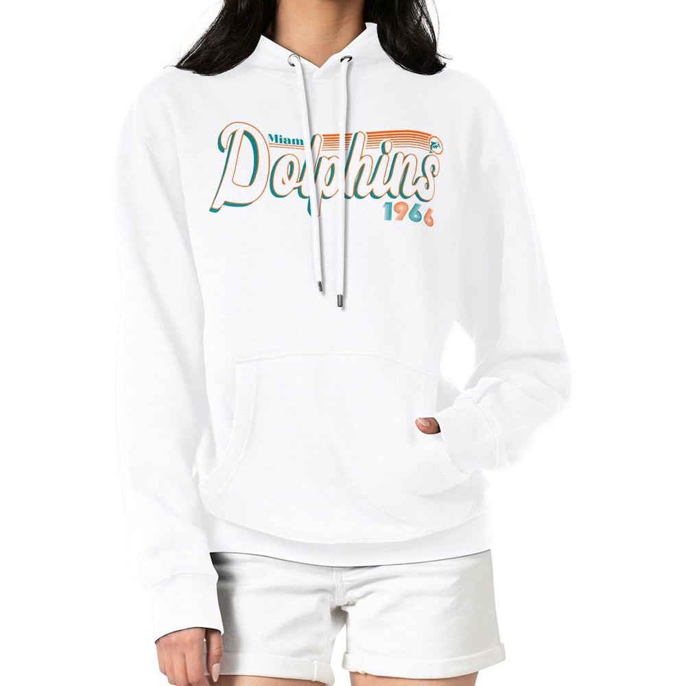 Starter Women's Throwback Groovy Script Pullover Hoodie - Miami Dolphins