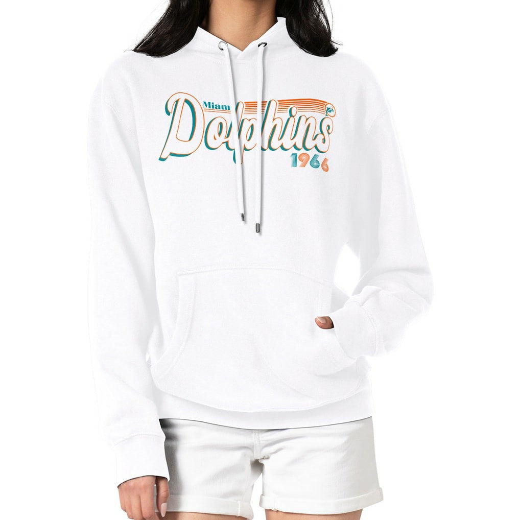 Starter Women's Throwback Groovy Script Pullover Hoodie - Miami Dolphins