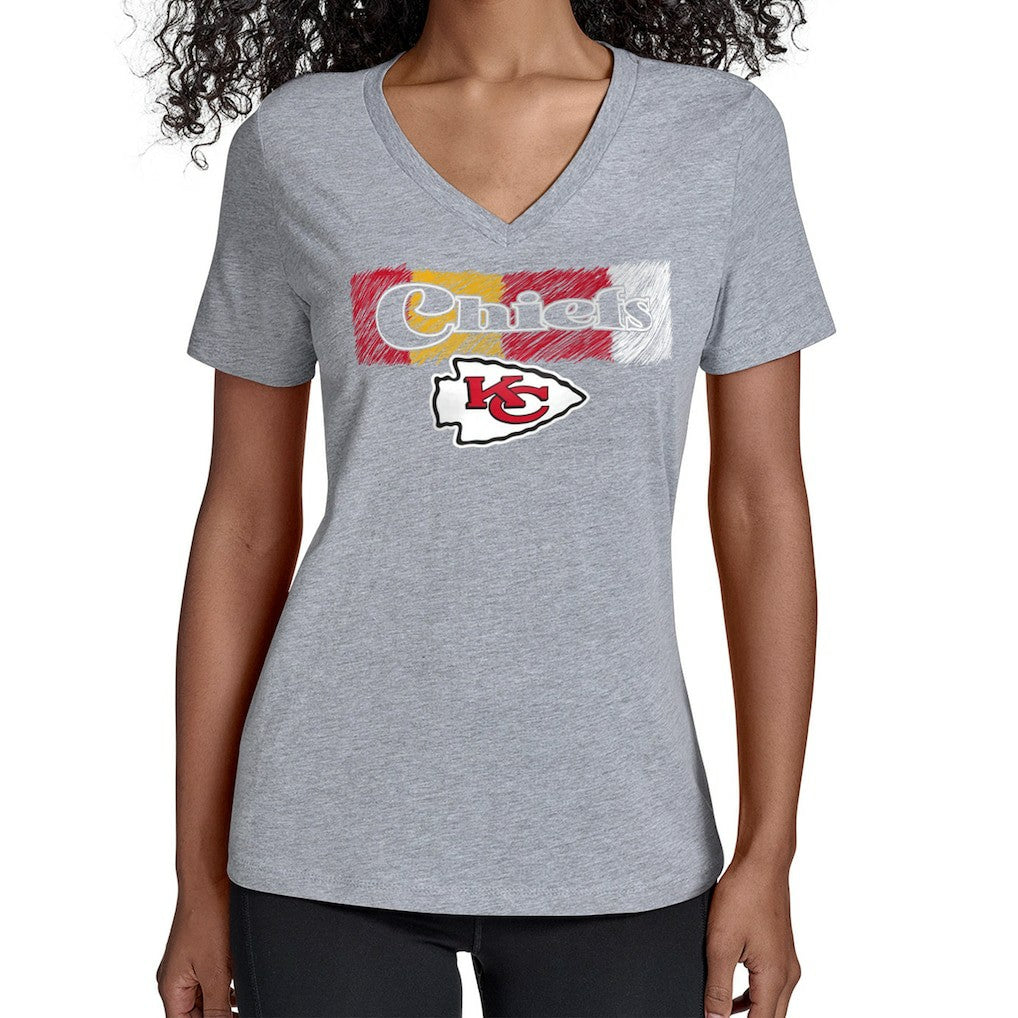 Starter Women's Color Shading V-Neck T-Shirt - Kansas City Chiefs