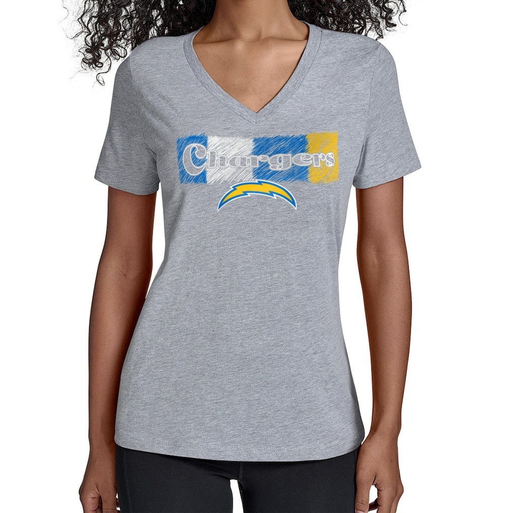 Starter Women's Color Shading V-Neck T-Shirt - Los Angeles Chargers