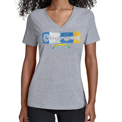 Starter Women's Color Shading V-Neck T-Shirt - Los Angeles Chargers