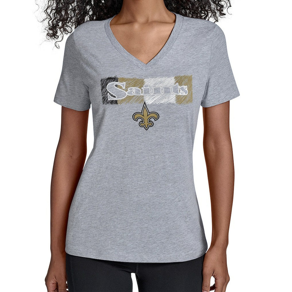 Starter Women's Color Shading V-Neck T-Shirt - New Orleans Saints