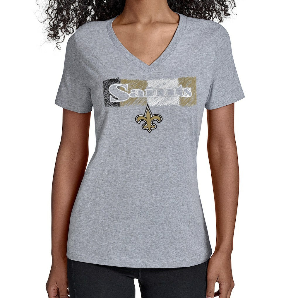 Starter Women's Color Shading V-Neck T-Shirt - New Orleans Saints