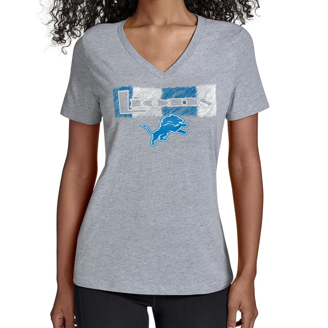 Starter Women's Color Shading V-Neck T-Shirt - Detroit Lions