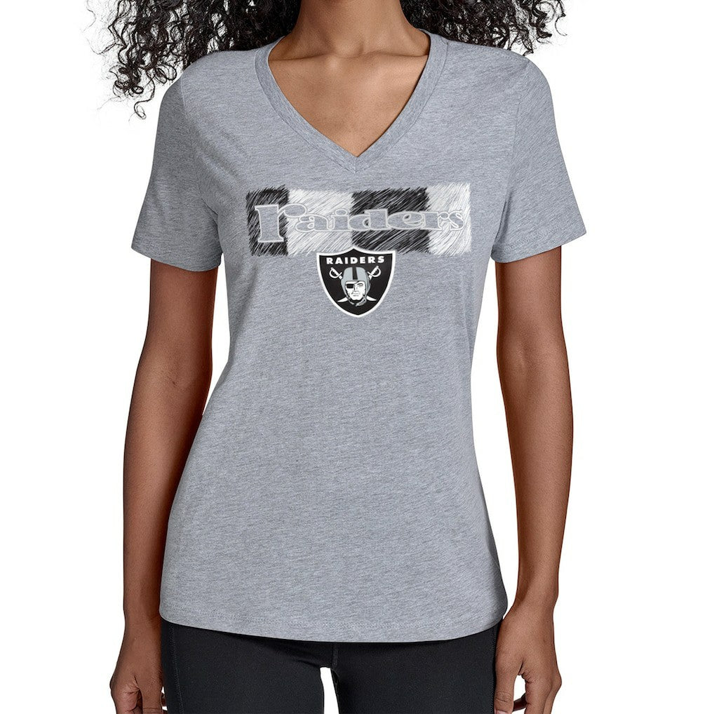 Starter Women's Color Shading V-Neck T-Shirt - Las Vegas Raiders