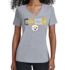 Starter Women's Color Shading V-Neck T-Shirt - Pittsburgh Steelers