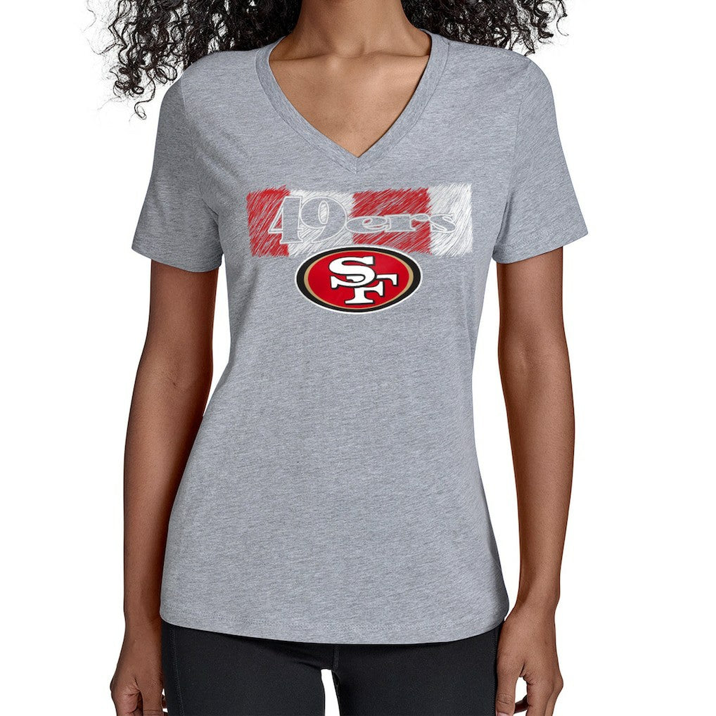 Starter Women's Color Shading V-Neck T-Shirt - San Francisco 49ers