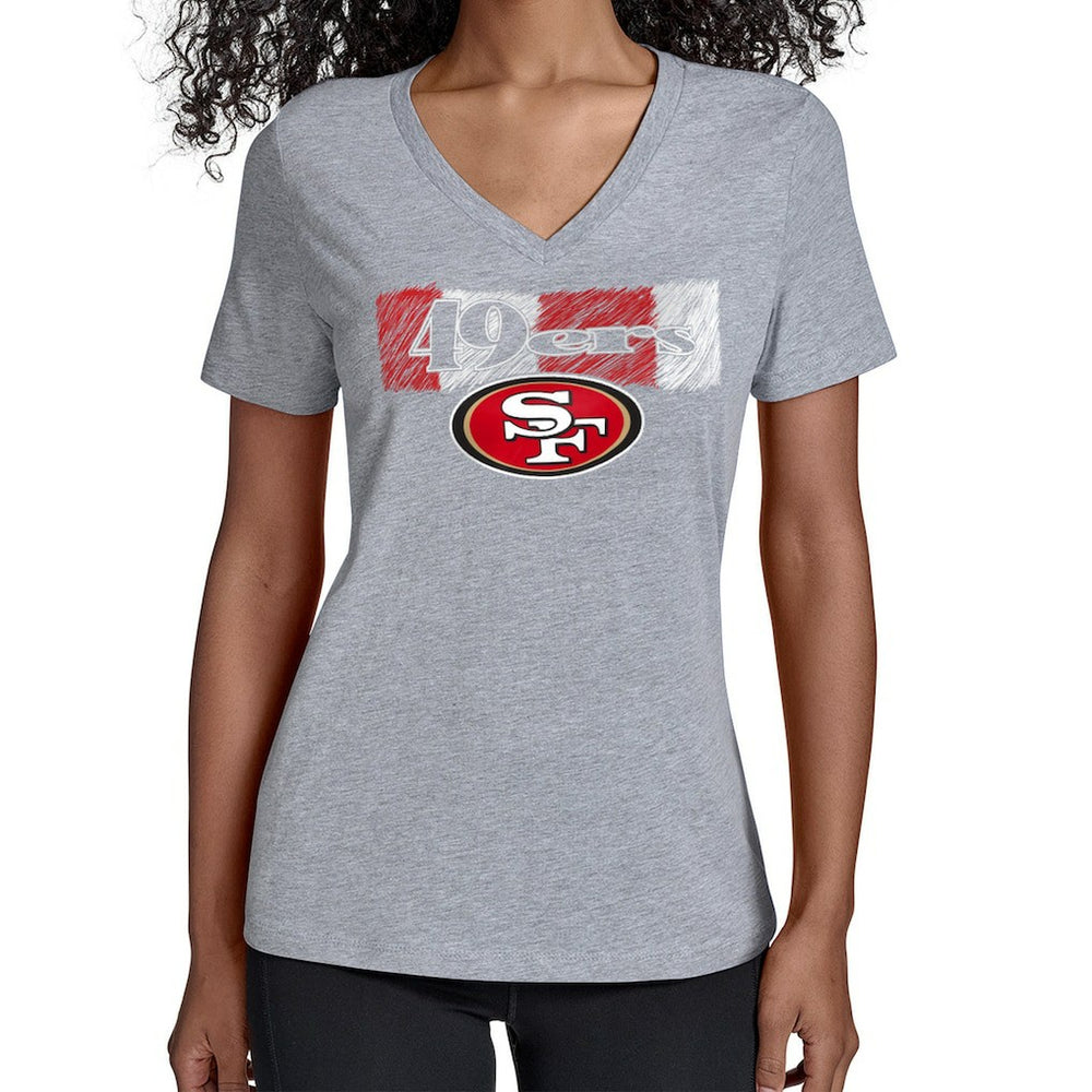 Starter Women's Color Shading V-Neck T-Shirt - San Francisco 49ers