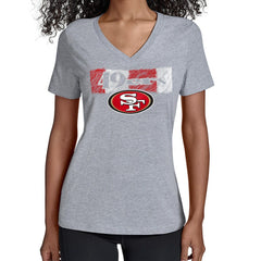 Starter Women's Color Shading V-Neck T-Shirt - San Francisco 49ers