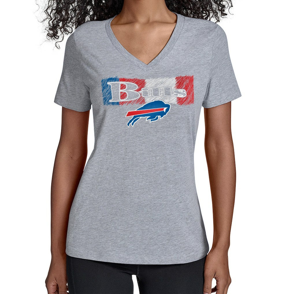 Starter Women's Color Shading V-Neck T-Shirt - Buffalo Bills
