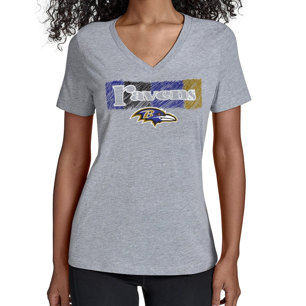 Starter Women's Color Shading V-Neck T-Shirt - Baltimore Ravens