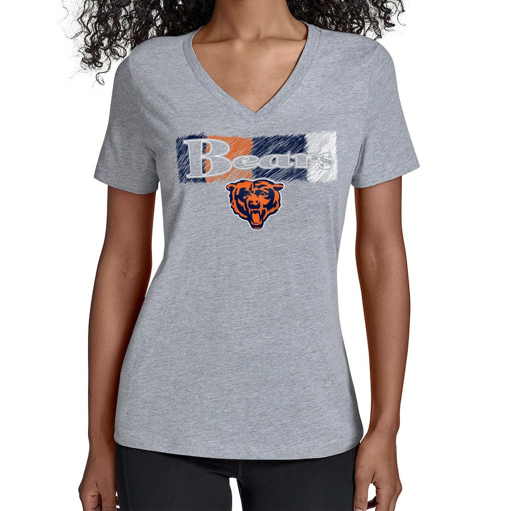 Starter Women's Color Shading V-Neck T-Shirt - Chicago Bears