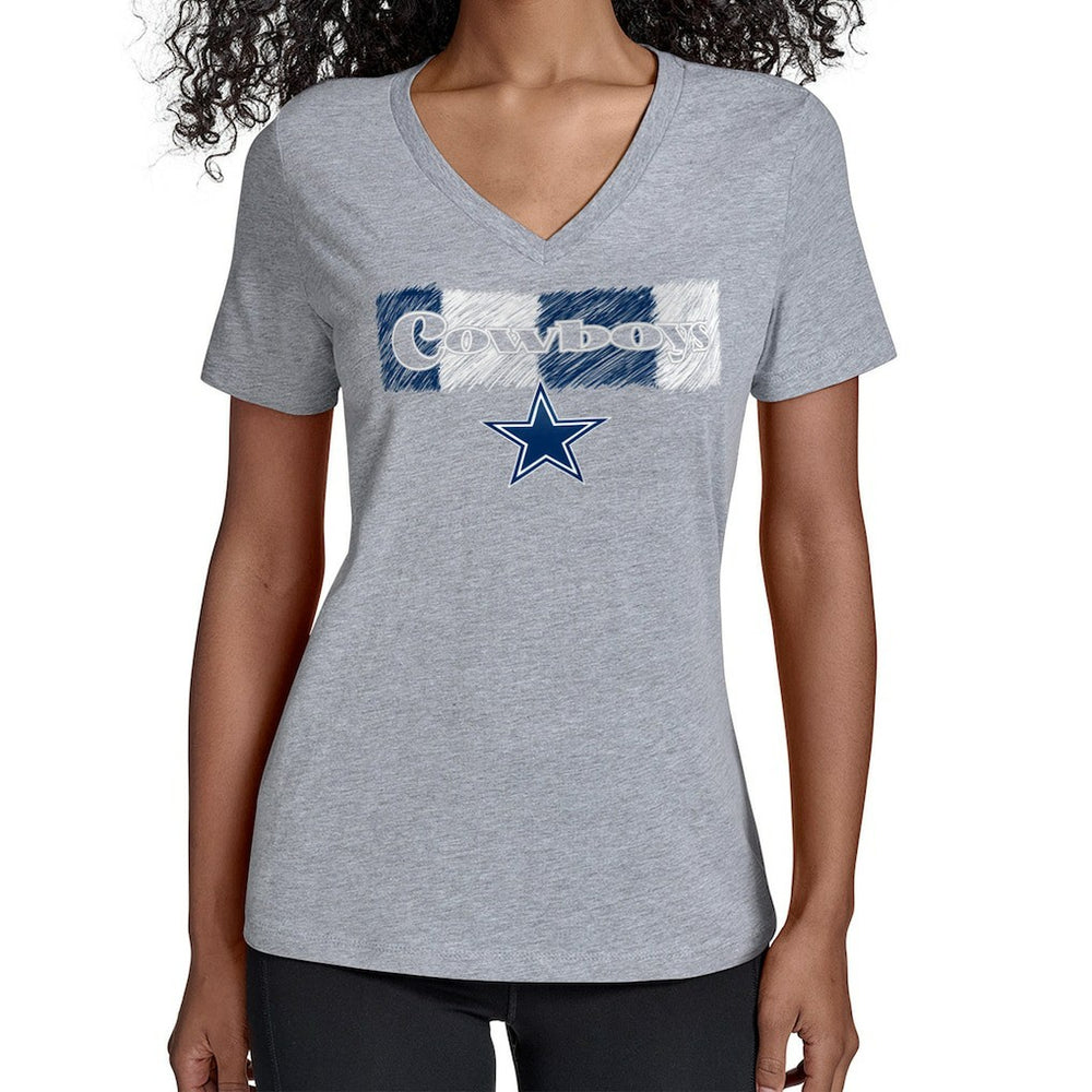 Starter Women's Color Shading V-Neck T-Shirt - Dallas Cowboys