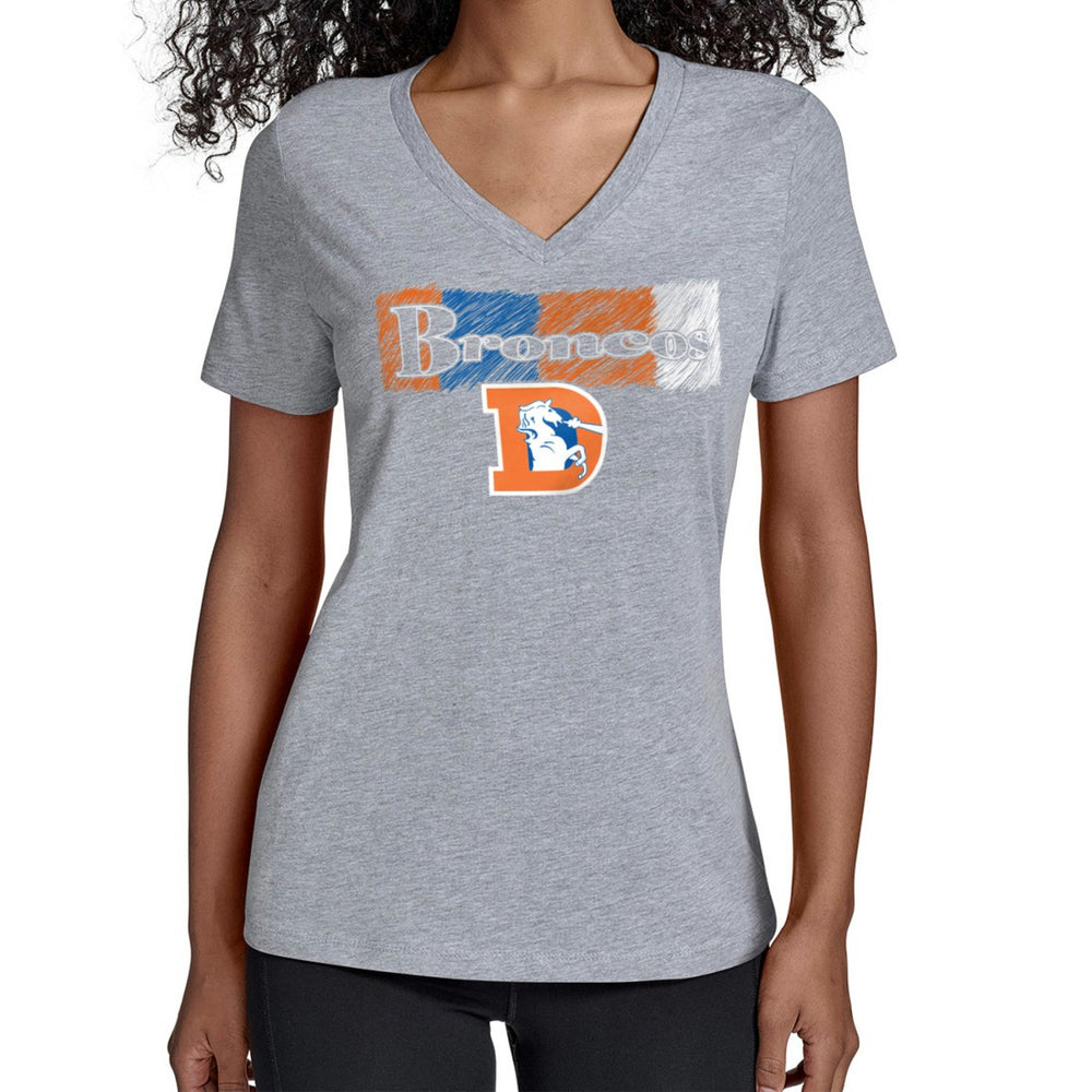 Starter Women's Color Shading V-Neck T-Shirt - Denver Broncos