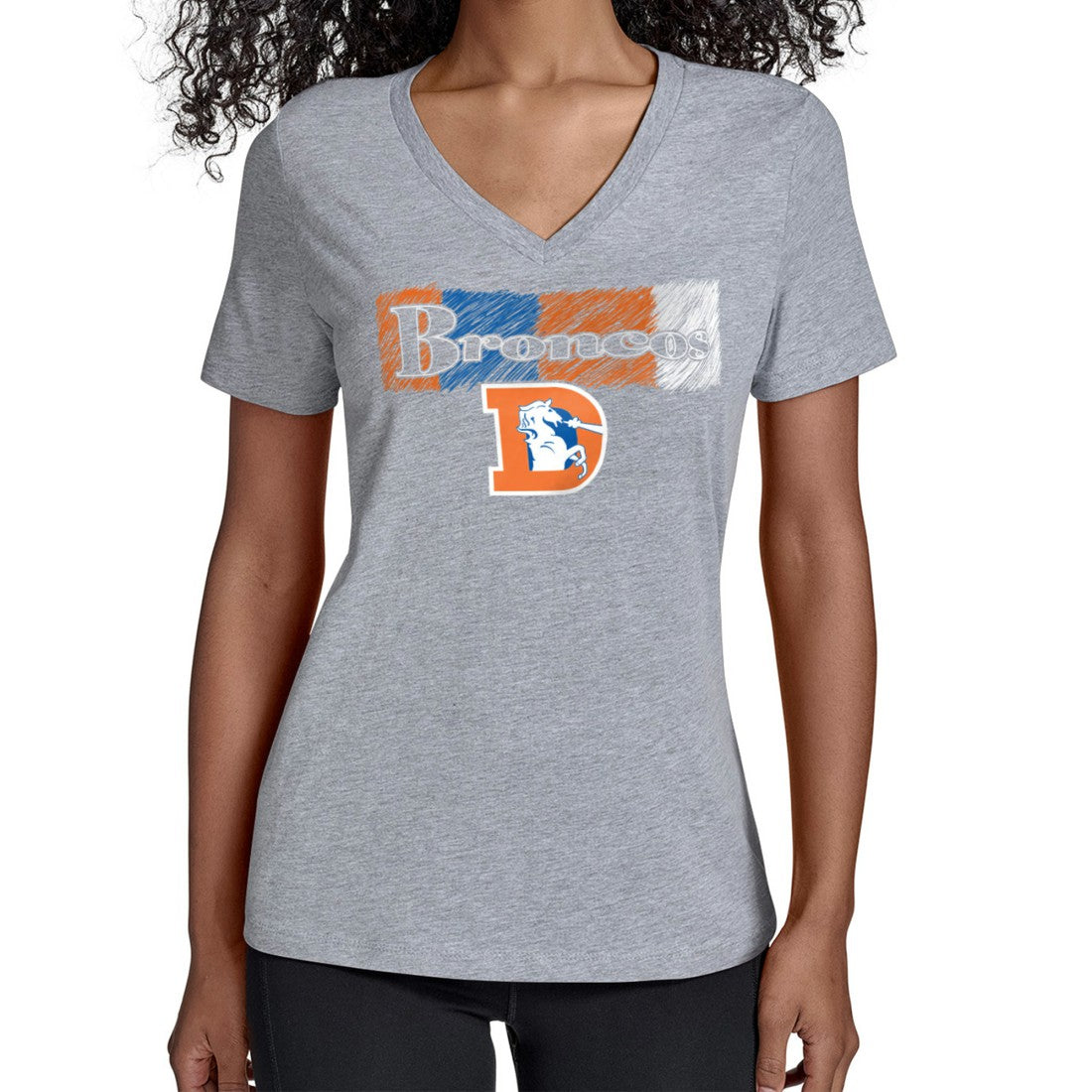 Starter Women's Color Shading V-Neck T-Shirt - Denver Broncos