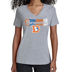 Starter Women's Color Shading V-Neck T-Shirt - Denver Broncos