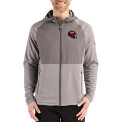 Cutter & Buck Peshastin Eco Fleece Recycled Raglan Full-Zip Tri-Blend Hybrid Jacket - Washington Commanders