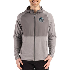 Cutter & Buck Peshastin Eco Fleece Recycled Raglan Full-Zip Tri-Blend Hybrid Jacket - Carolina Panthers