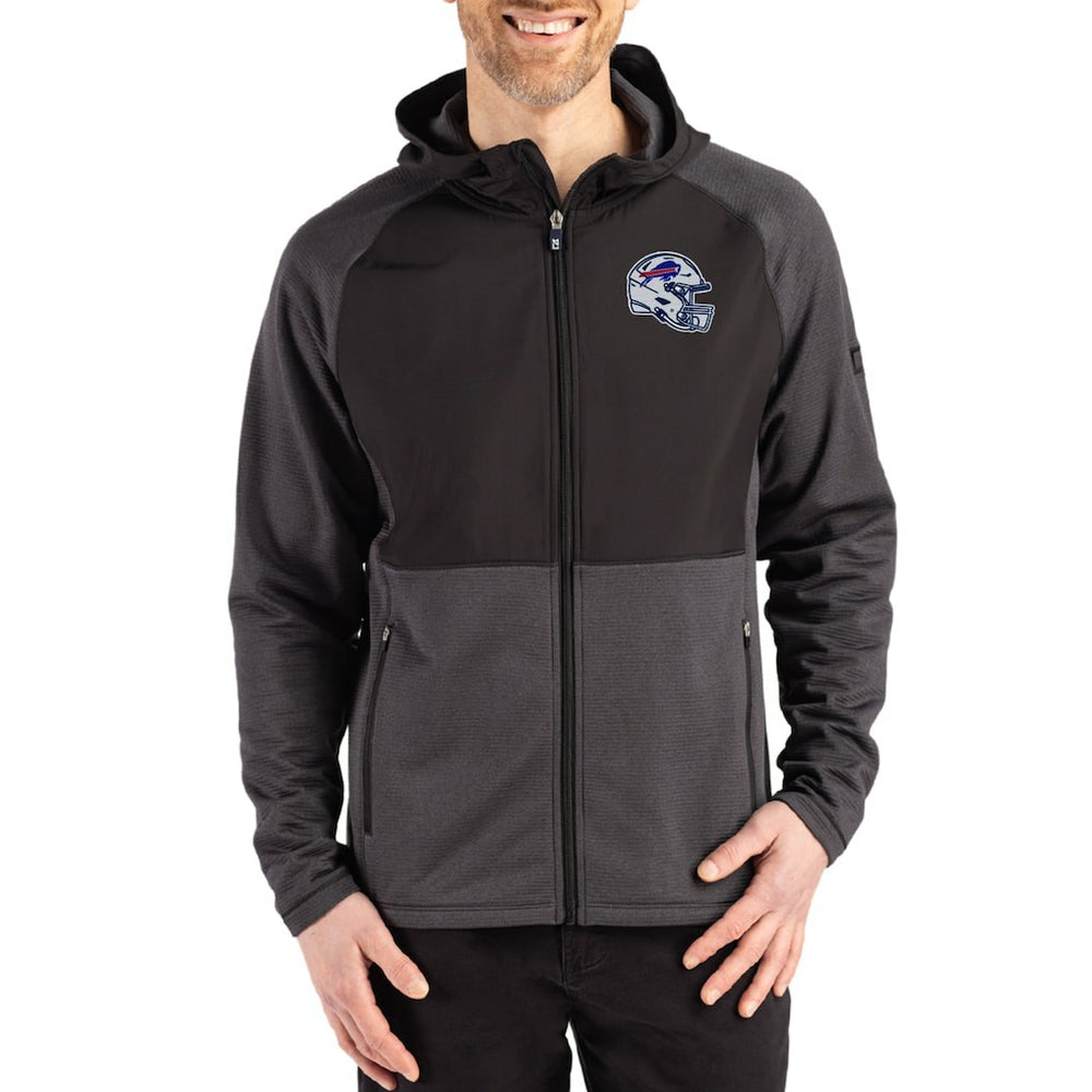 Cutter & Buck Peshastin Eco Fleece Recycled Raglan Full-Zip Tri-Blend Hybrid Jacket - Buffalo Bills
