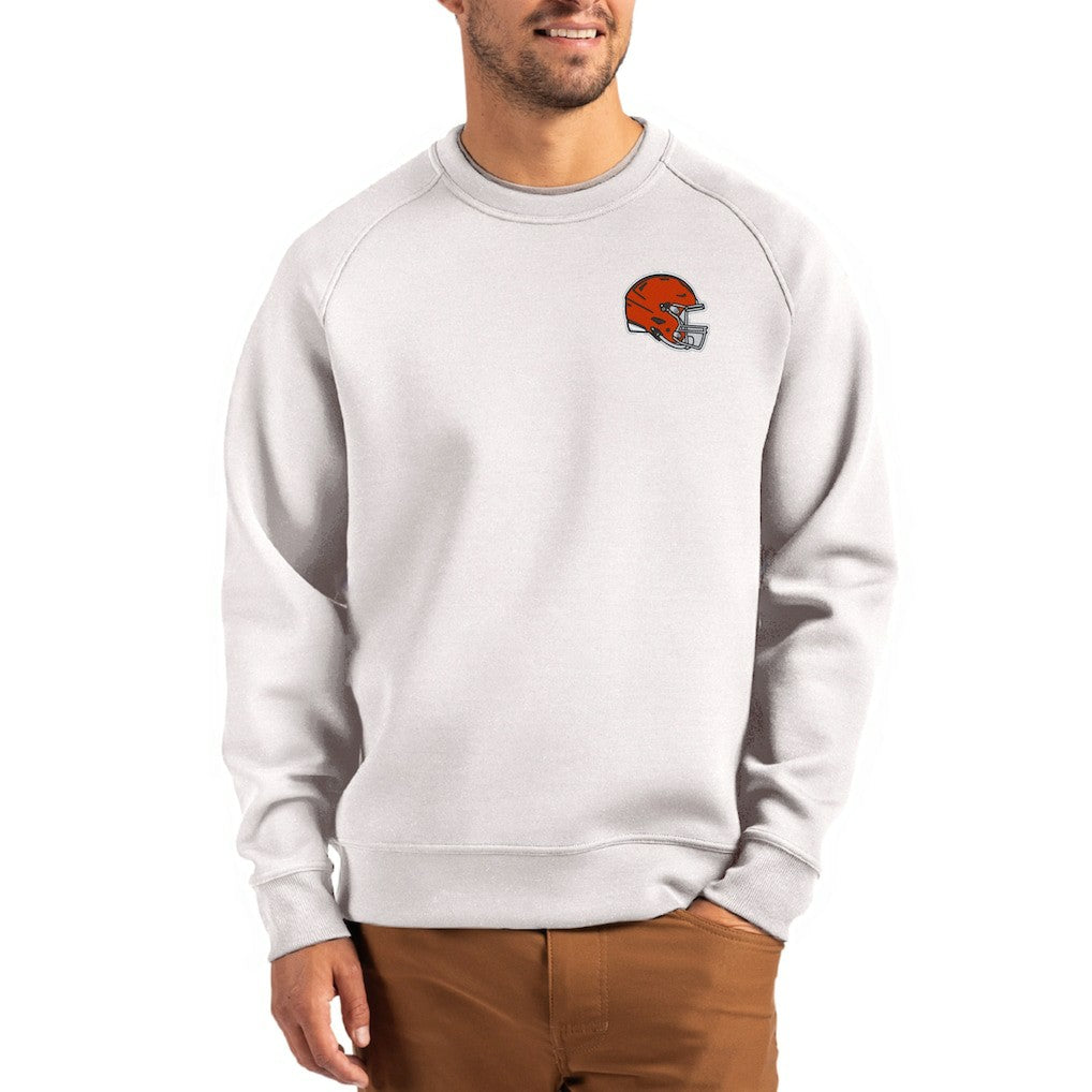 Cutter & Buck Helmet Roam Recycled Raglan Pullover Sweatshirt - Cleveland Browns