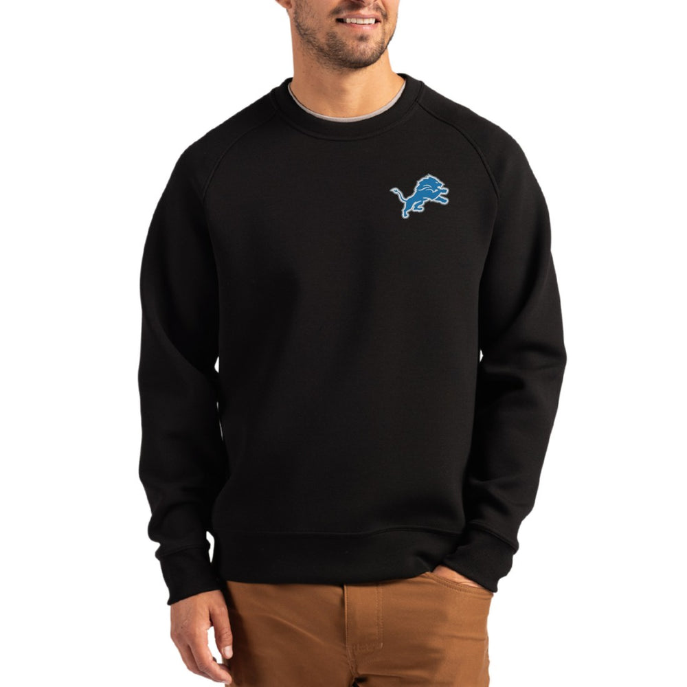 Cutter & Buck Primary Logo Roam Recycled Raglan Pullover Sweatshirt - Detroit Lions