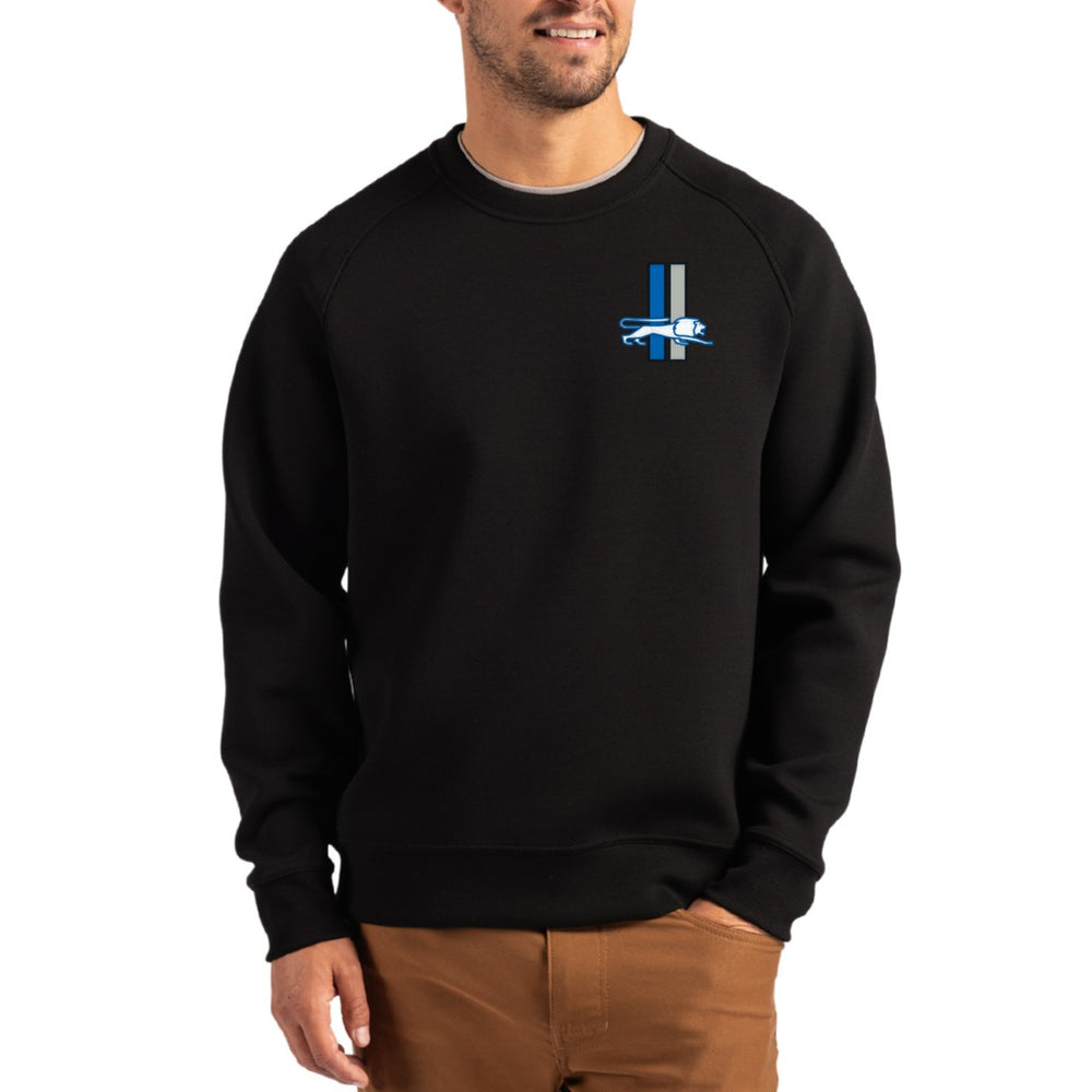 Cutter & Buck Throwback Roam Recycled Raglan Pullover Sweatshirt - Detroit Lions