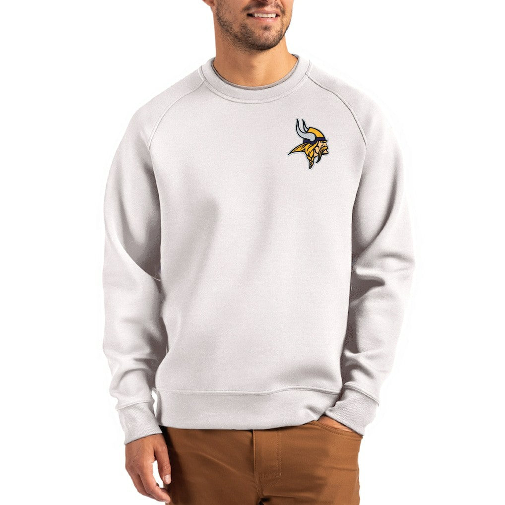 Cutter & Buck Primary Logo Roam Recycled Raglan Pullover Sweatshirt - Minnesota Vikings