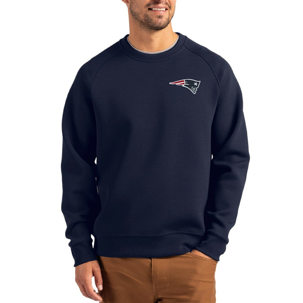 Cutter & Buck Primary Logo Roam Recycled Raglan Pullover Sweatshirt - New England Patriots