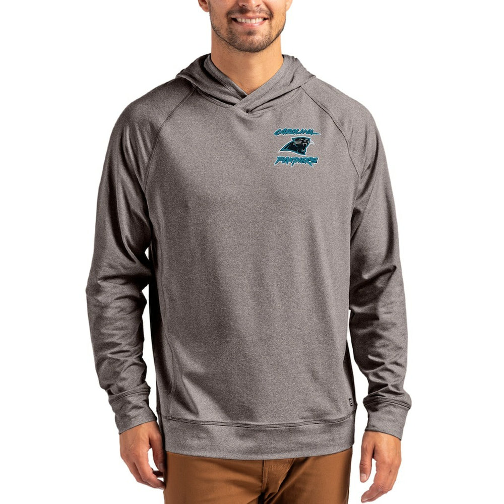 Cutter & Buck Adapt Knit Recycled Raglan Pullover Hoodie - Carolina Panthers