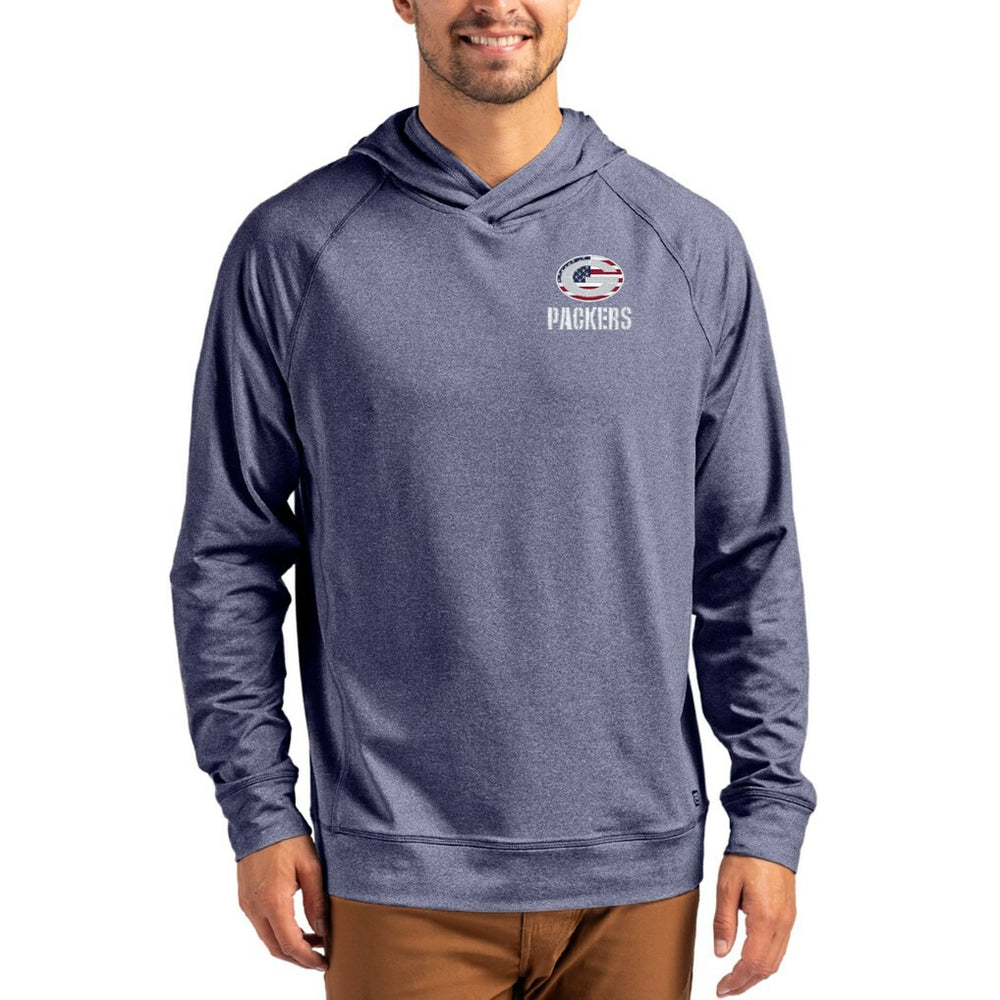 Cutter & Buck Adapt Americana Knit Recycled Raglan Pullover Hoodie - Green Bay Packers