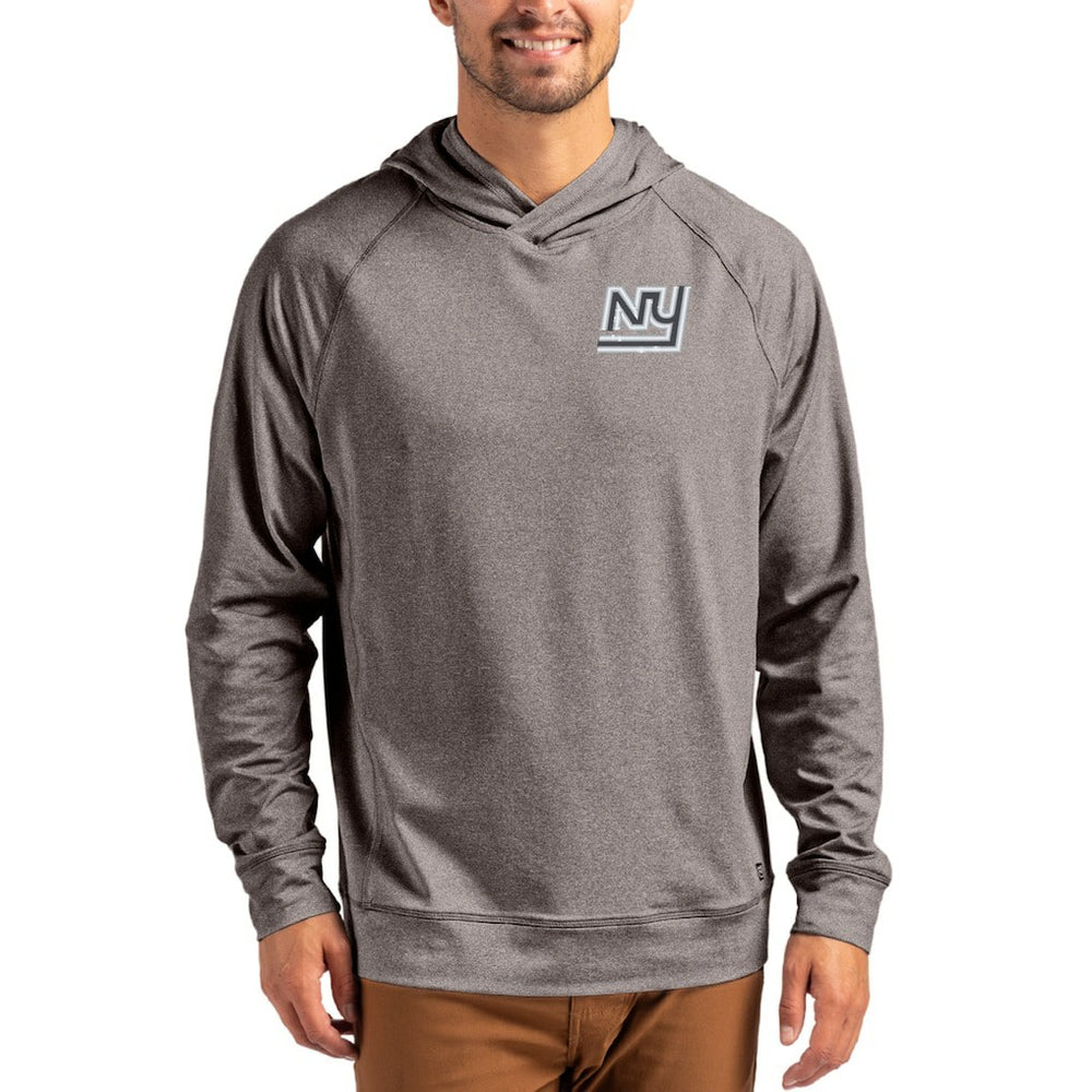 Cutter & Buck Adapt Historic Knit Recycled Raglan Pullover Hoodie - New York Giants