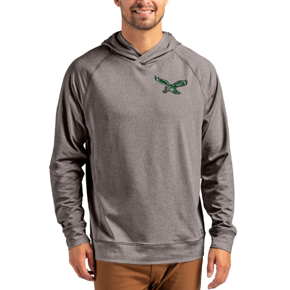 Cutter & Buck Adapt Historic Knit Recycled Raglan Pullover Hoodie - Philadelphia Eagles