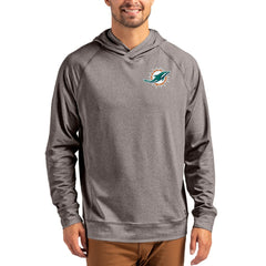 Cutter & Buck Adapt Historic Knit Recycled Raglan Pullover Hoodie - Miami Dolphins
