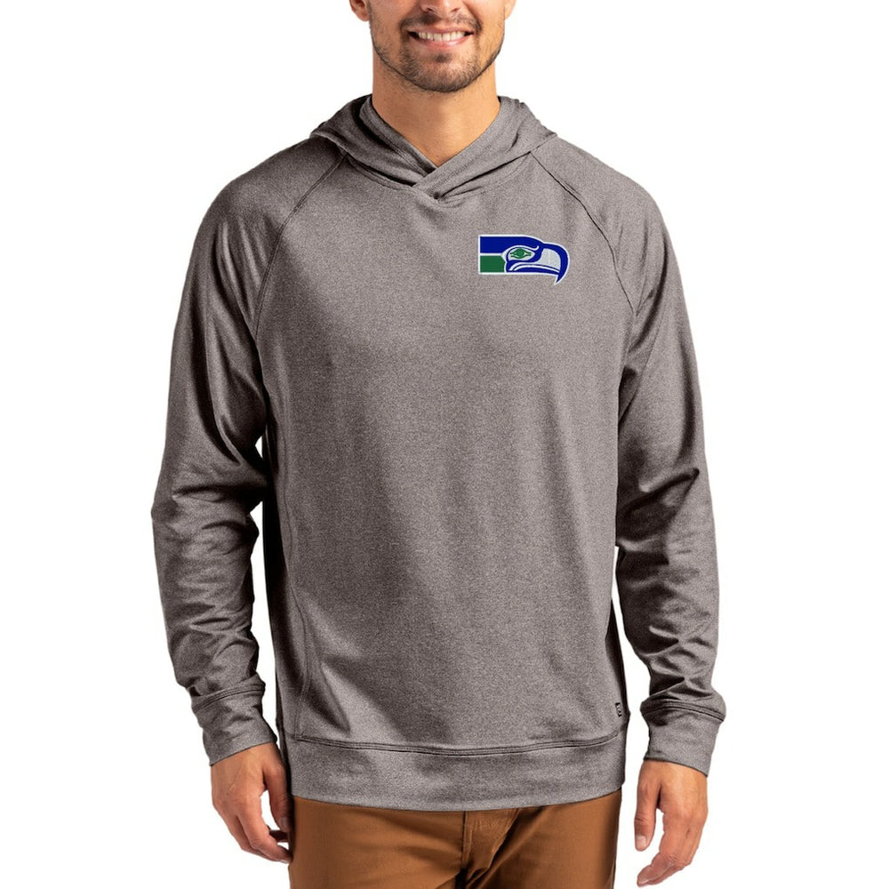 Cutter & Buck Adapt Historic Knit Recycled Raglan Pullover Hoodie - Seattle Seahawks
