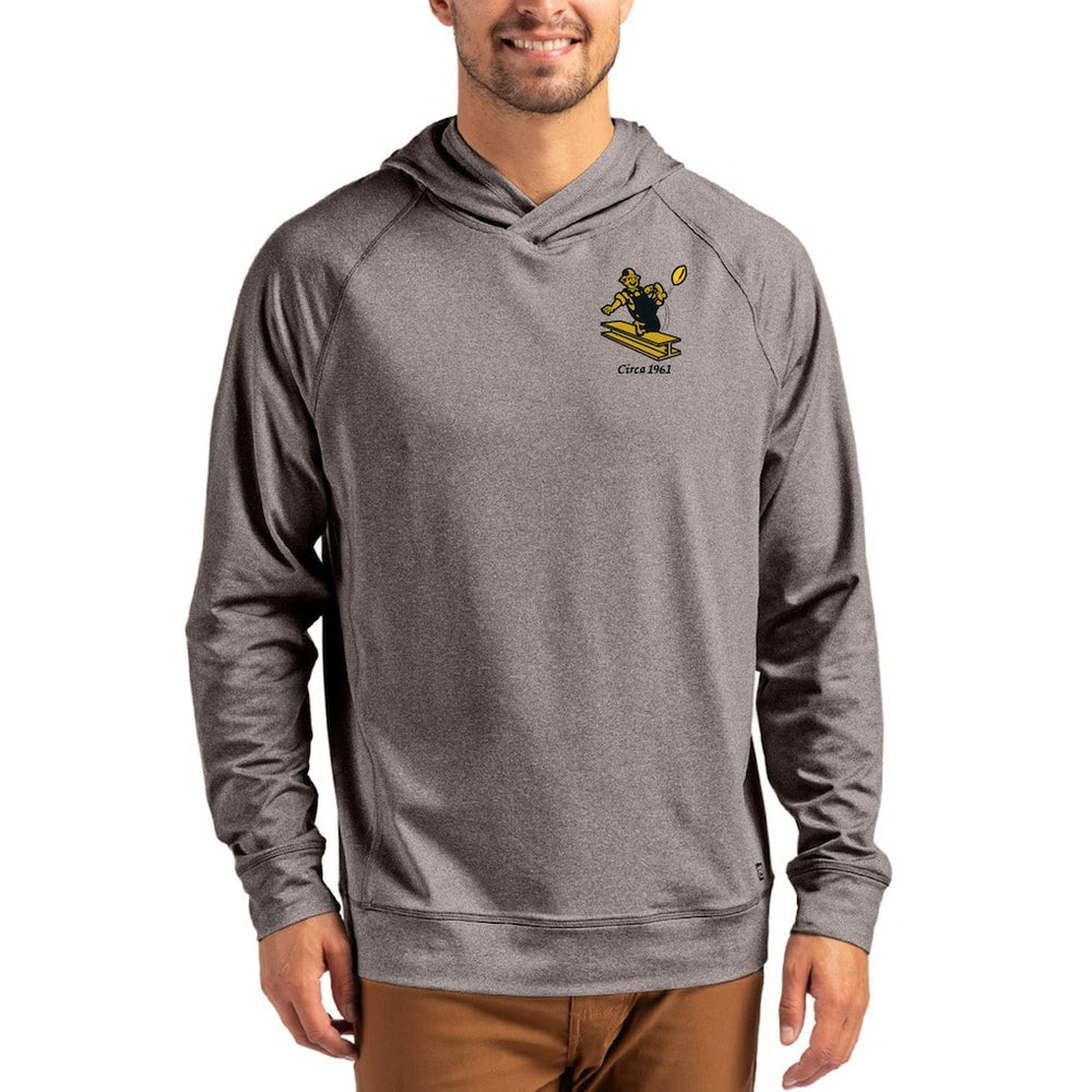 Cutter & Buck Adapt Historic Knit Recycled Raglan Pullover Hoodie - Pittsburgh Steelers