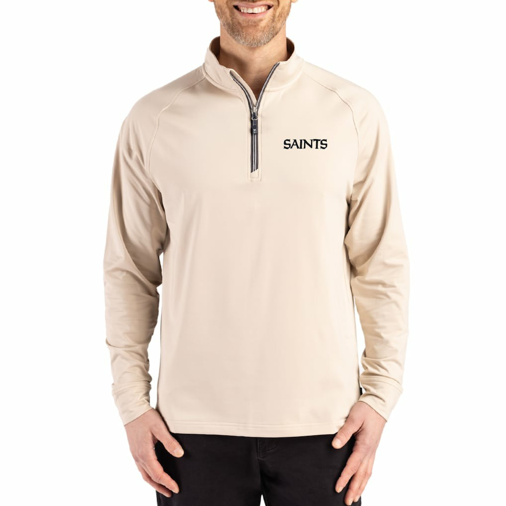 Cutter & Buck Adapt Eco Knit Stretch Recycled Quarter-Zip Pullover - New Orleans Saints