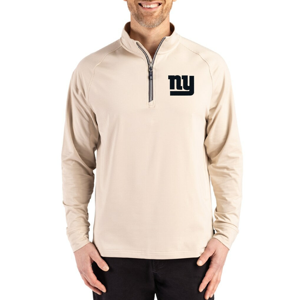 Cutter & Buck Adapt Eco Knit Stretch Recycled Quarter-Zip Pullover - New York Giants