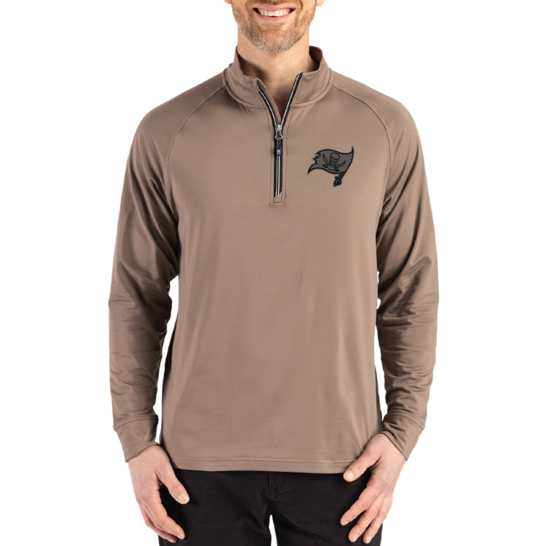 Cutter & Buck Adapt Eco Knit Stretch Recycled Quarter-Zip Pullover - Tampa Bay Buccaneers