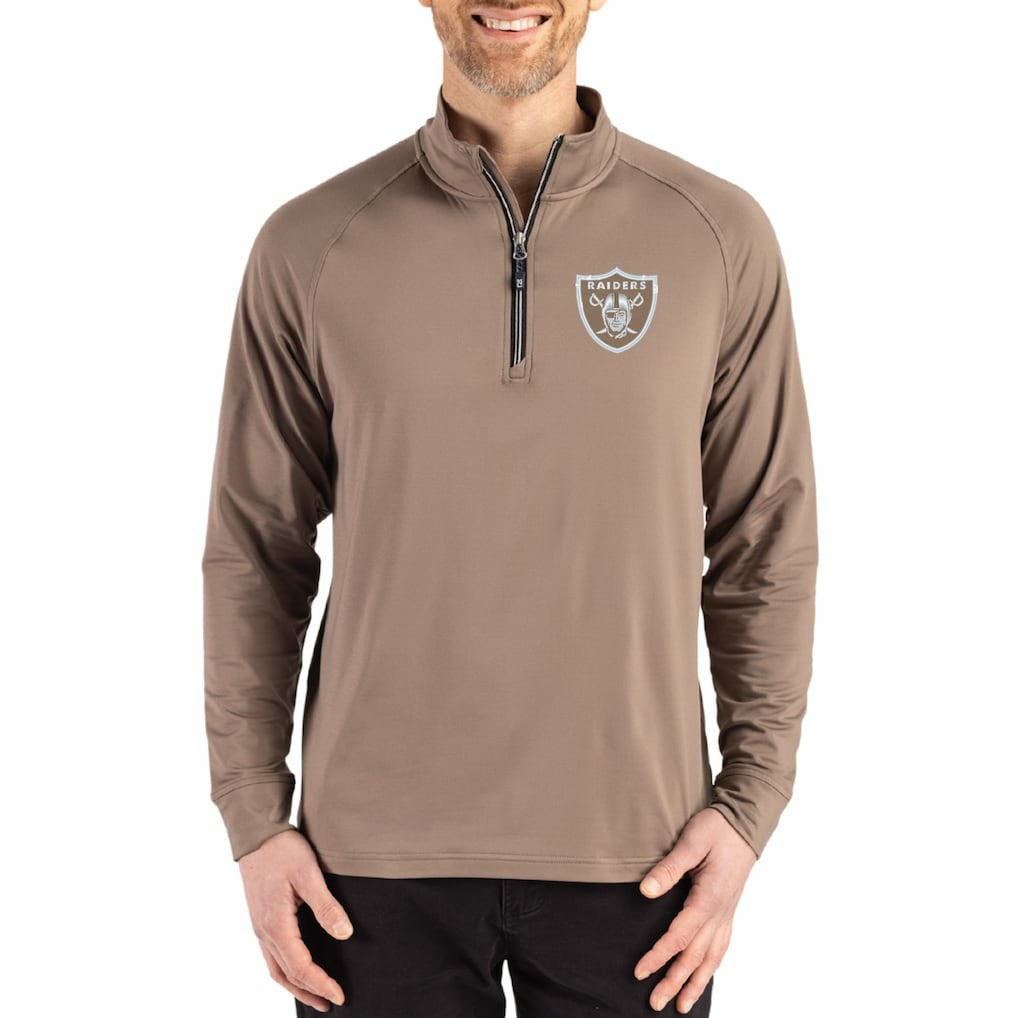 Cutter & Buck Adapt Eco Knit Stretch Recycled Quarter-Zip Pullover - Las Vegas Raiders
